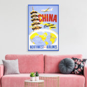 Reisposter voor Northwest Orient Airlines Canvas Afdruk (Insitu (Woonkamer))