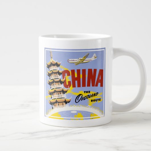 Reisposter voor Northwest Orient Airlines Grote Koffiekop (Rechts)