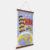 Reisposter voor Northwest Orient Airlines Hangend Wandkleed (Gebogen)