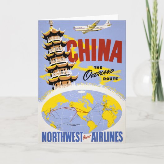 Reisposter voor Northwest Orient Airlines Kaart (Voorkant)