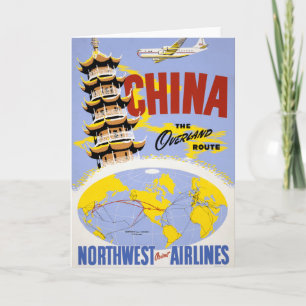 Reisposter voor Northwest Orient Airlines Kaart