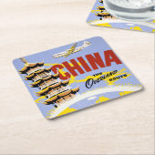 Reisposter voor Northwest Orient Airlines Kartonnen Onderzetters (Schuin)