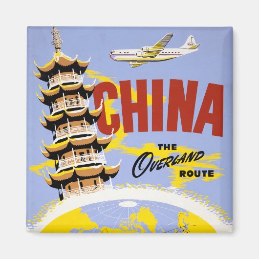 Reisposter voor Northwest Orient Airlines Magneet (Voorkant)