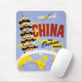 Reisposter voor Northwest Orient Airlines Muismat (Met muis)