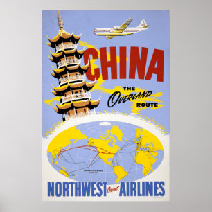 Reisposter voor Northwest Orient Airlines Poster