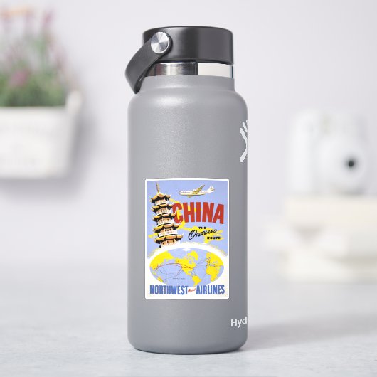 Reisposter voor Northwest Orient Airlines Sticker (HydroFlask)