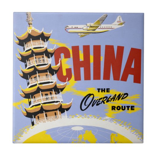 Reisposter voor Northwest Orient Airlines Tegeltje (Voorkant)