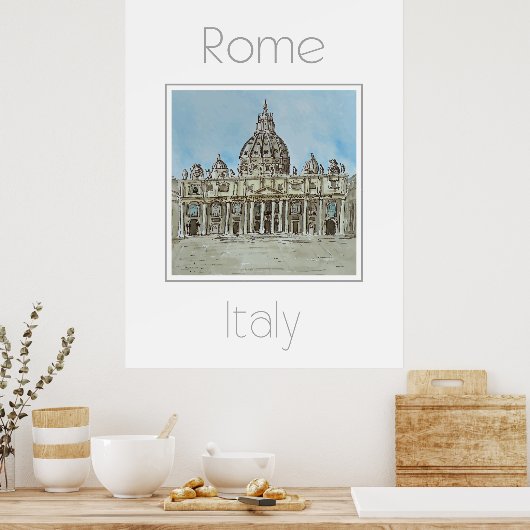 Reisposter voor Rome Italië Poster (Keuken)