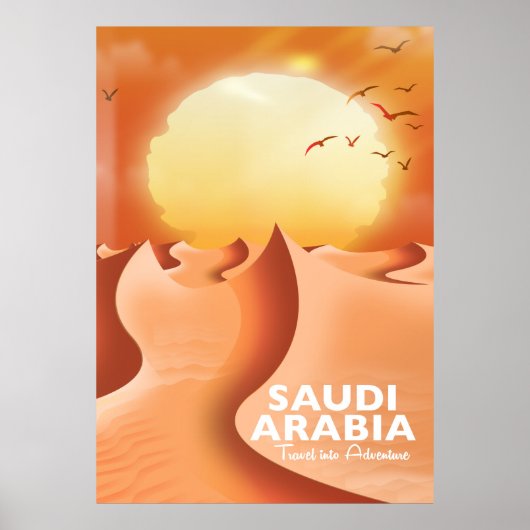 Reisposter voor Saudi-Arabië per vliegtuig Poster (Voorkant)