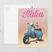 Reisposter voor scooter briefkaart (Voorkant / Achterkant)