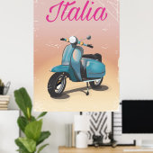Reisposter voor scooter poster (Thuiskantoor)