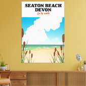 Reisposter voor Seaton Beach Dorset Canvas Afdruk (Insitu (Woonkamer))