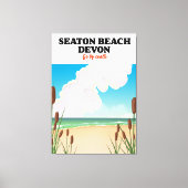 Reisposter voor Seaton Beach Dorset Canvas Afdruk (Voorkant)