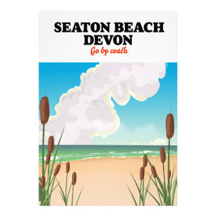 Reisposter voor Seaton Beach Dorset Foto Afdruk