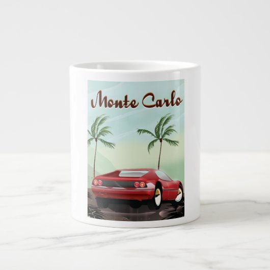 Reisposter voor sportwagen Monte Carlo Grote Koffiekop (Voorkant)