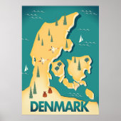 Reisposter voor  stijlkaart Denemarken Poster (Voorkant)