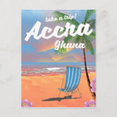 Reisposter voor strand Accra Ghana Briefkaart (Voorkant)