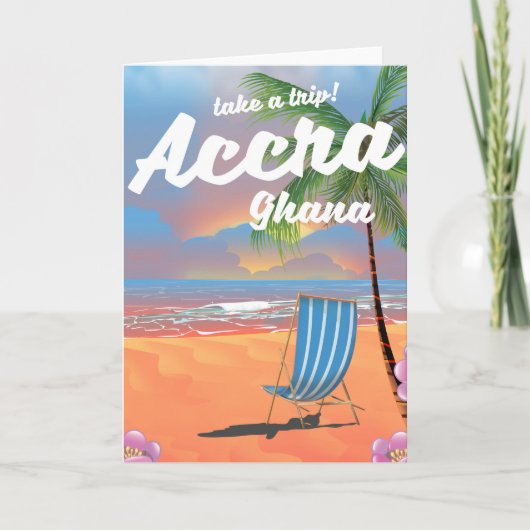 Reisposter voor strand Accra Ghana Feestdagen Kaart (Voorkant)
