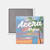 Reisposter voor strand Accra Ghana Magneet (Voorkant / Achterkant)