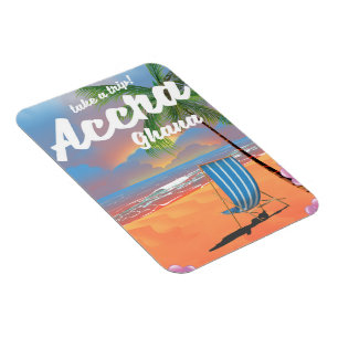 Reisposter voor strand Accra Ghana Magneet
