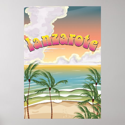 Reisposter voor strandstransport Lanzarote Poster (Voorkant)