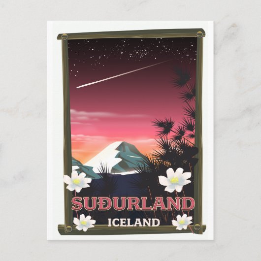 Reisposter voor Suðurland IJsland Briefkaart (Voorkant)