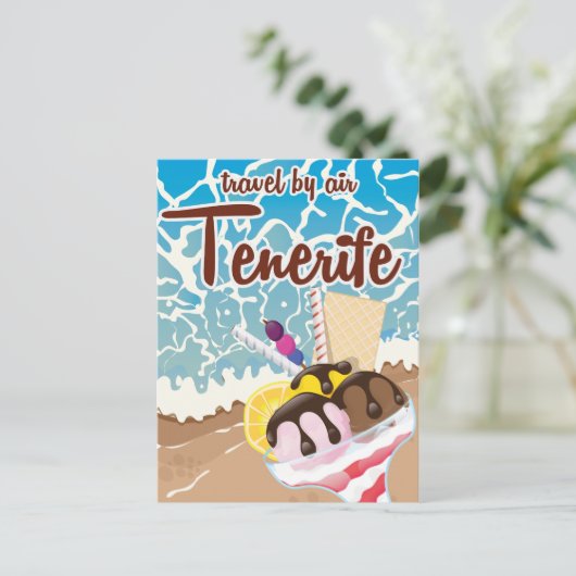 Reisposter voor Tenerife cartoon Briefkaart (Staand voorkant)