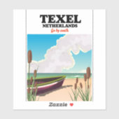 Reisposter voor textiel Nederland Sticker (Vel)