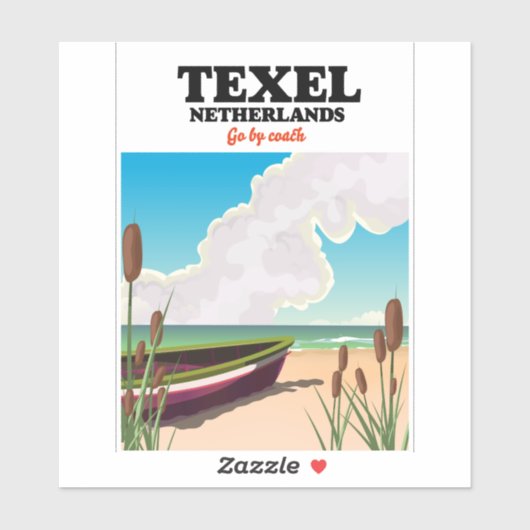 Reisposter voor textiel Nederland Sticker (Vel)