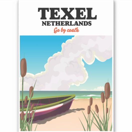 Reisposter voor textiel Nederland Sticker (Voorkant)