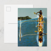 Reisposter voor United Air Lines naar Hawaï Briefkaart (Voorkant / Achterkant)