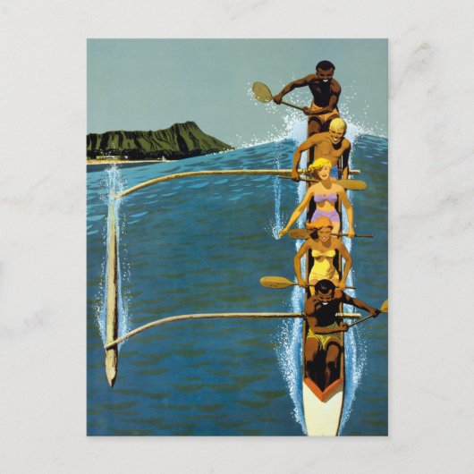 Reisposter voor United Air Lines naar Hawaï Briefkaart (Voorkant)