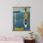 Reisposter voor United Air Lines naar Hawaï Hangend Wandkleed (Slaapkamer)