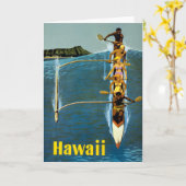 Reisposter voor United Air Lines naar Hawaï Kaart (Gele Bloem)