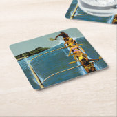 Reisposter voor United Air Lines naar Hawaï Kartonnen Onderzetters (Schuin)