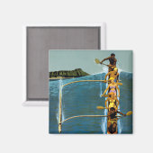 Reisposter voor United Air Lines naar Hawaï Magneet (Voorkant / Achterkant)