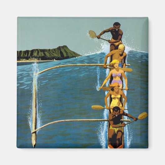 Reisposter voor United Air Lines naar Hawaï Magneet (Voorkant)