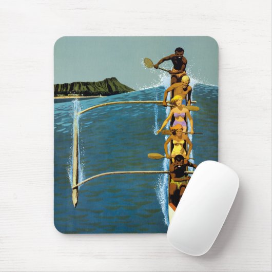 Reisposter voor United Air Lines naar Hawaï Muismat (Met muis)