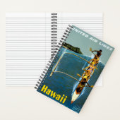 Reisposter voor United Air Lines naar Hawaï Notitieboek (Binnen)