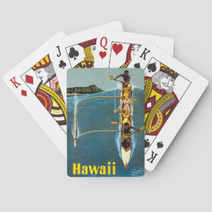 Reisposter voor United Air Lines naar Hawaï Pokerkaarten