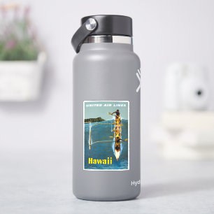Reisposter voor United Air Lines naar Hawaï Sticker