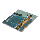 Reisposter voor United Air Lines naar Hawaï Tegeltje (Zijkant)