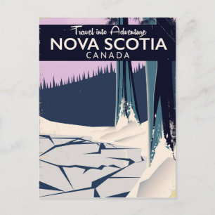 Reisposter voor vakantie in Nova Scotia, Canada. Feestdagenkaart