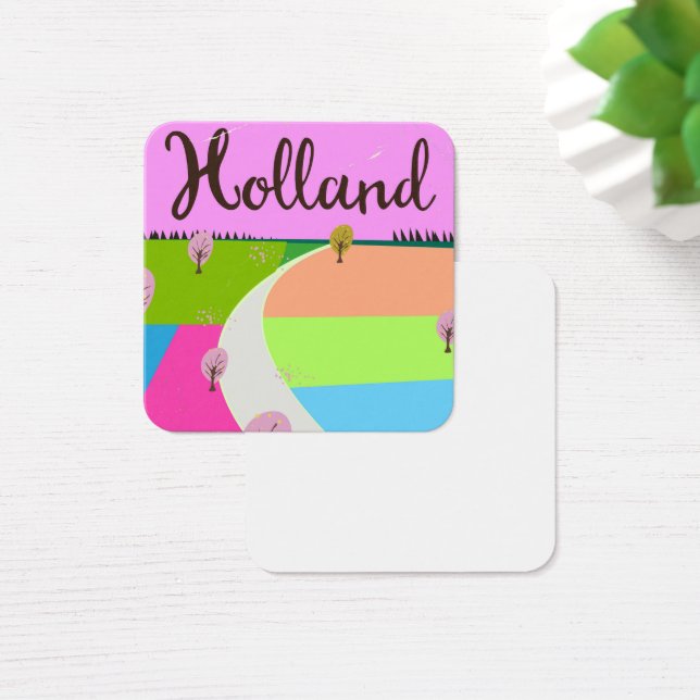 Reisposter voor velden in Nederland Vierkante Visitekaartjes (Bureau)