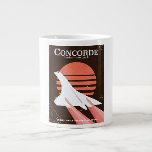 Reisposter voor vintage geconcorreleerde vluchten grote koffiekop
