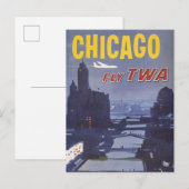 Reisposter voor vluchten van Trans World Airlines Briefkaart (Voorkant / Achterkant)