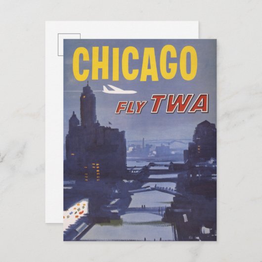 Reisposter voor vluchten van Trans World Airlines Briefkaart (Voorkant / Achterkant)