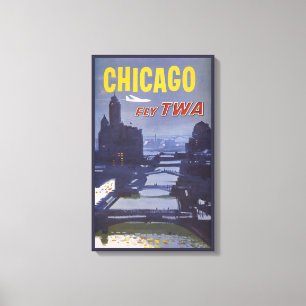 Reisposter voor vluchten van Trans World Airlines Canvas Afdruk