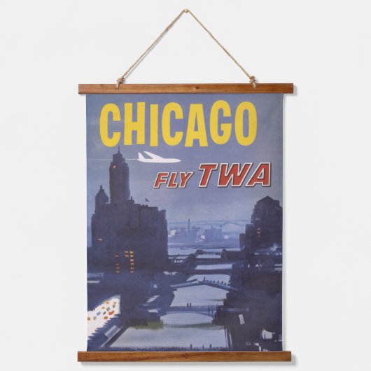 Reisposter voor vluchten van Trans World Airlines Hangend Wandkleed (Voorkant)