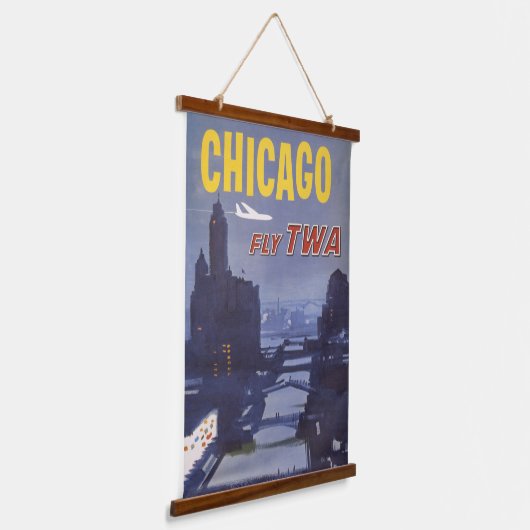 Reisposter voor vluchten van Trans World Airlines Hangend Wandkleed (Gebogen)